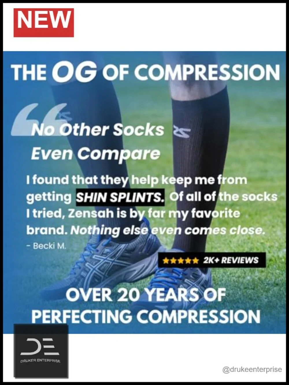 Knee High Compression Socks for Running, Travel - Made in Italy